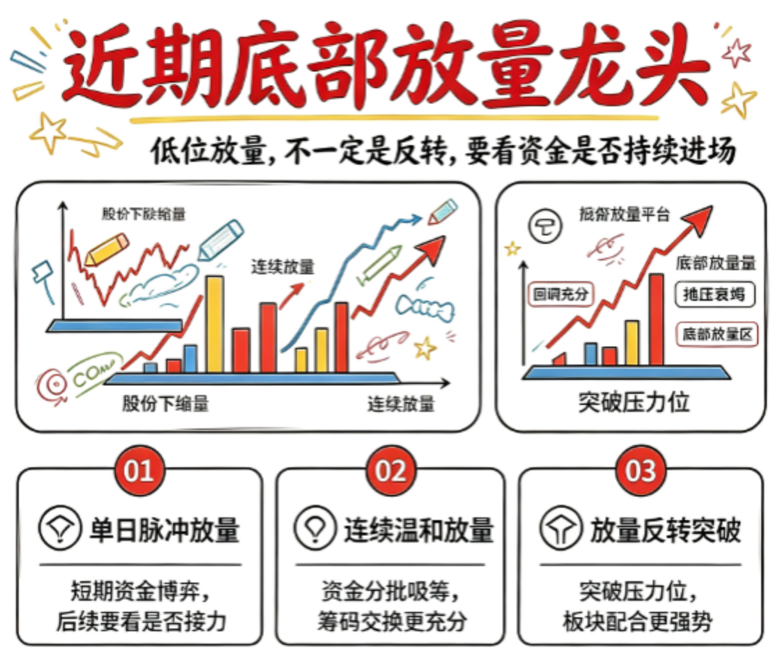近期底部放量龙头识别：捕捉资金抄底启动信号